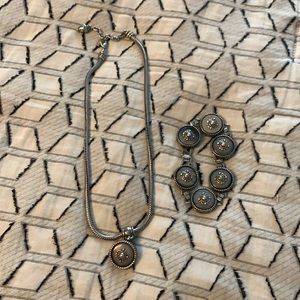 Medallion necklace/ bracelet set